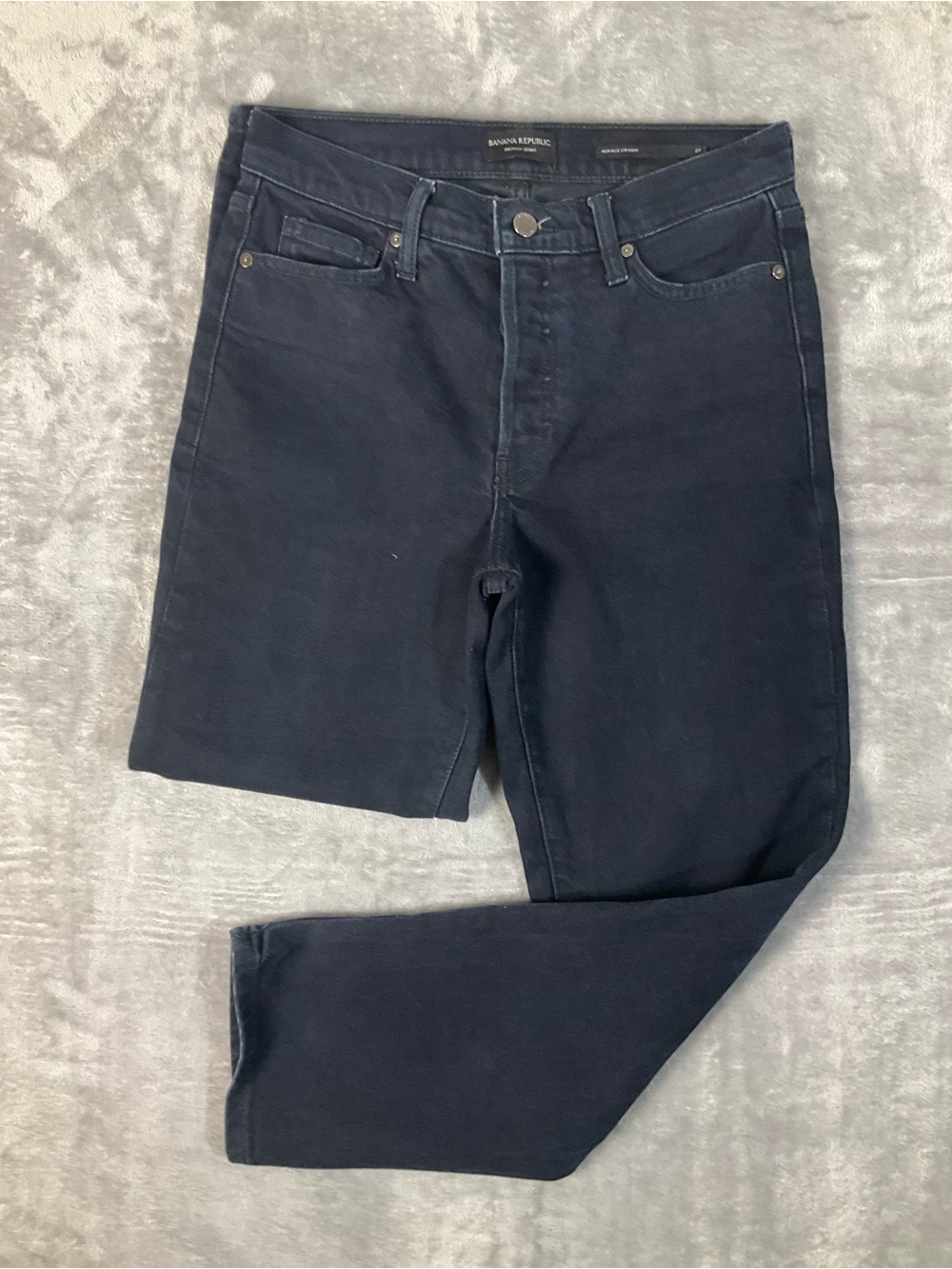 Banana Republic High Rise Straight Premium Denim Jeans Black Women’s Size 27